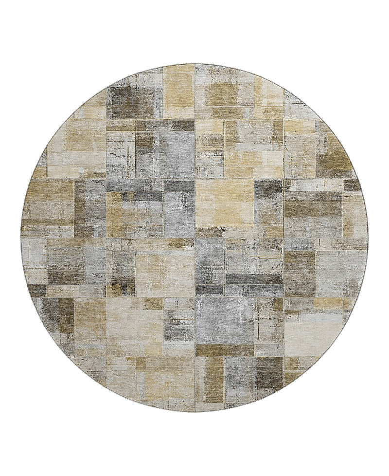 Dalyn Rug Company Dalyn Ravenna Washable Rn4 Round Area Rug, 8' X 8' In Gray