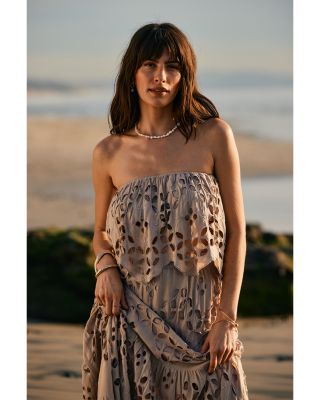 Bora Bora Eyelet Embroidered Strapless Top