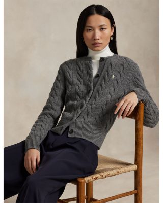 Cable Knit Wool Cashmere Cardigan