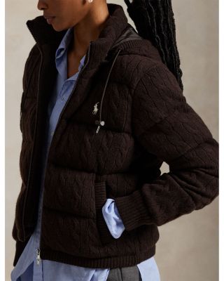 Cable Knit Wool Cashmere Quilted Jacket