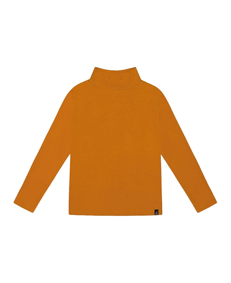 Deux Par Deux Super Soft Ribbed Mock Neck Top In Brown