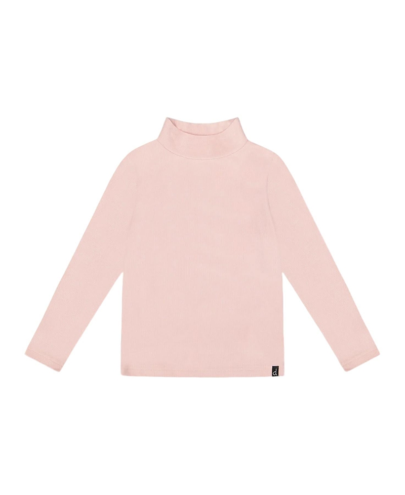 Deux Par Deux Girl's Super Soft Brushed Mock Neck Top Pink Lavender In Pink