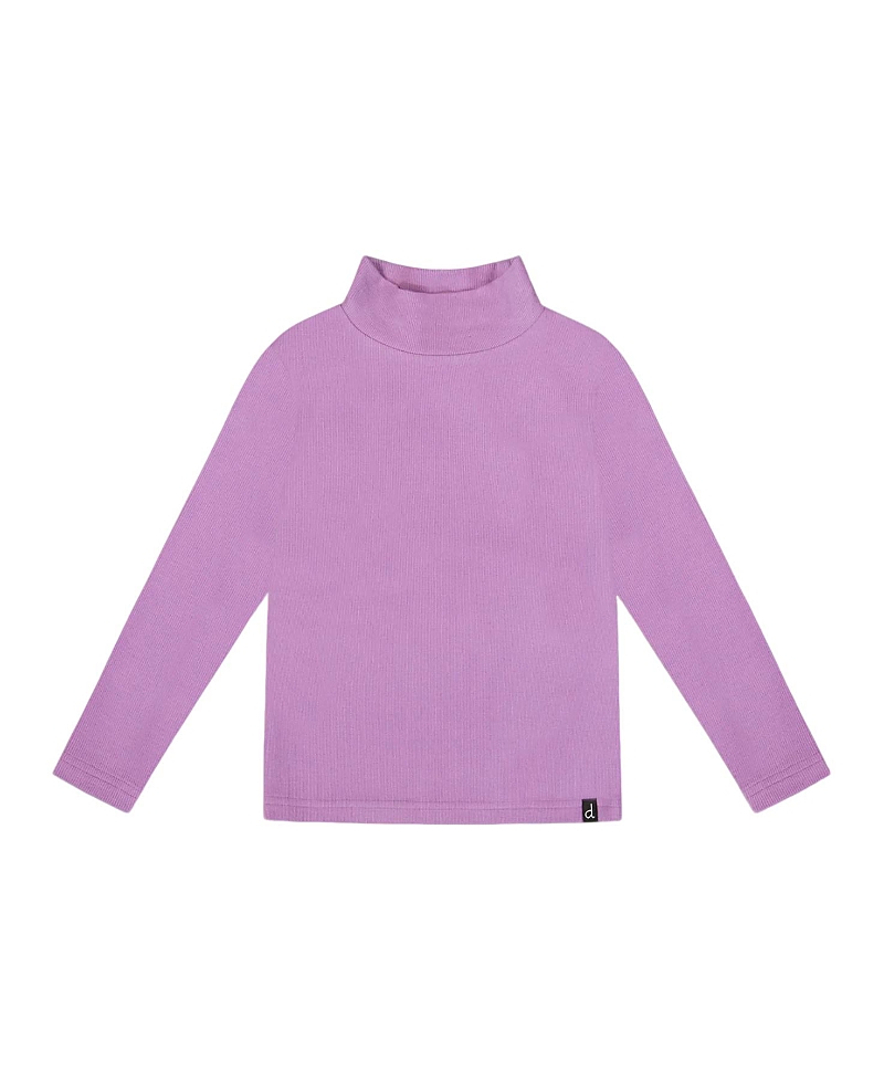 Deux Par Deux Super Soft Ribbed Mock Neck Top In Purple