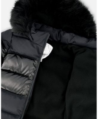 Girls' Long Metallic Puffy Winter Coat - Little Kid
