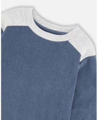  Boys' Super Soft Long Sleeve Flat Back Rib Top with Elbow Patches - Little Kid