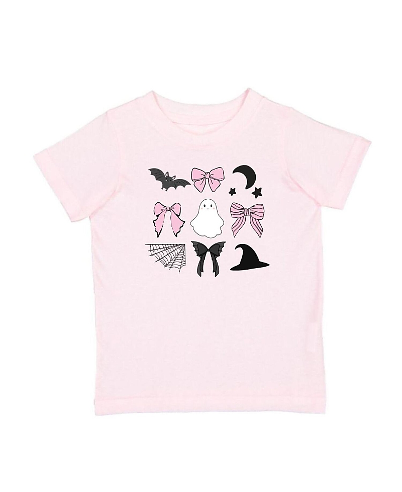 Sweet Wink Unisex Spooky Coquette Halloween Short Sleeve T-shirt - Little Kid In Pink