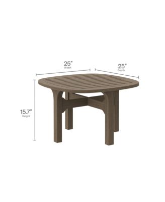 Saratoga Square Outdoor Patio Teak Wood Side Table