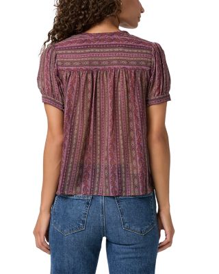 Marsala Silk Split Neck Top