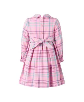 Girls' Pink Check Pleated Dress - Little Kid, Big Kid