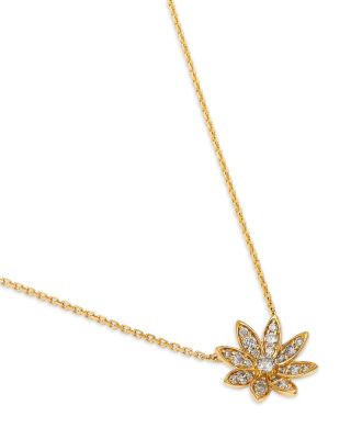 Champagne Diamond Starburst Pendant Necklace in 14K Yellow Gold, 0.37 tcw