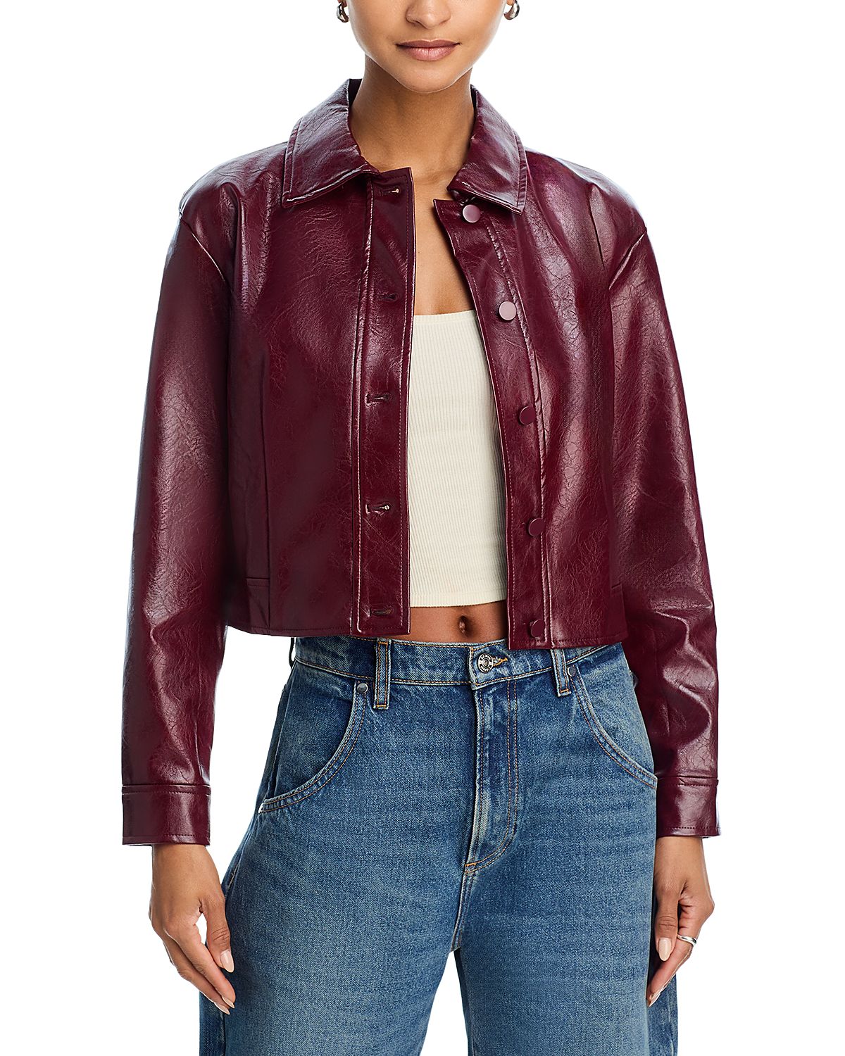 Aqua Faux Leather Jacket - Exclusive