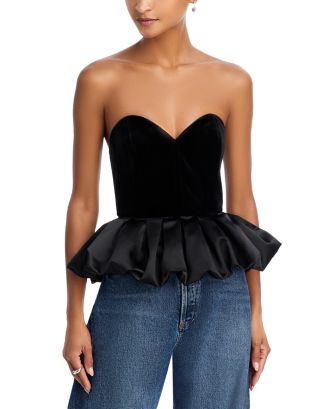 AQUA Strapless Velvet Top - Exclusive