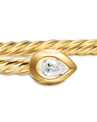 Modern Renaissance&reg; Pear Cablespira&reg; Bracelet in 18K Yellow Gold with Diamonds, 2.6mm