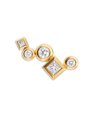 Petite Modern Renaissance&reg; Climber Earrings in 18K Yellow Gold with Diamonds, 15mm