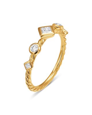 Petite Modern Renaissance&reg; Band Ring in 18K Yellow Gold with Diamonds, 6.4mm