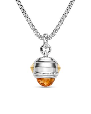 Renaissance&reg; Amulet in Sterling Silver with 14K Yellow Gold, Madeira Citrine, Tanzanite and Rhodolite Garnet, 29mm