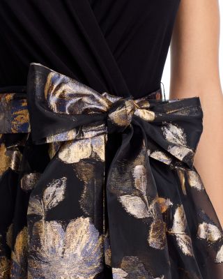 Sleeveless Wrap Surplice Bodice Ballgown Skirt and Sash