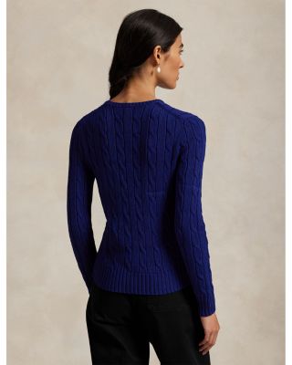Cable Knit Cotton Crewneck Sweater