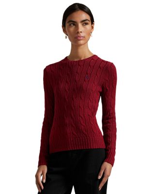 Cable Knit Cotton Crewneck Sweater
