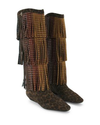 Women's Western Fringe Pull On Boots