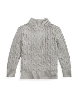 Boys' Cable Knit Cotton Quarter Zip Sweater - Little Kid