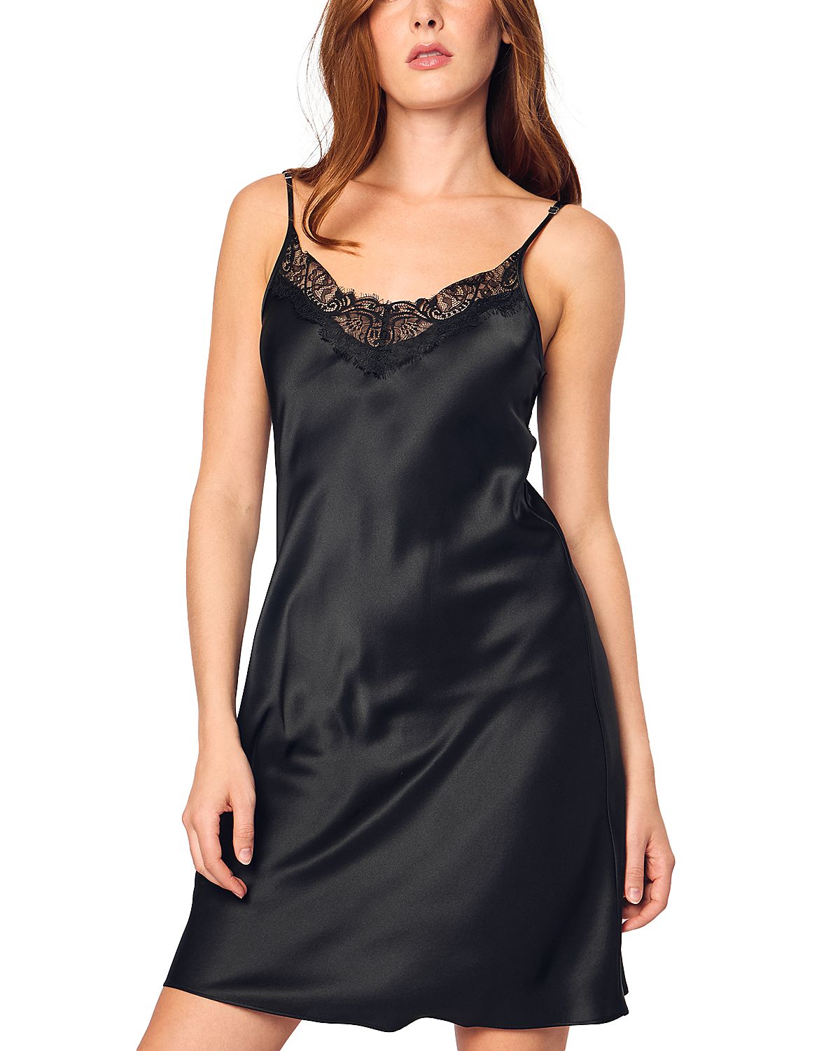 Petite Plume Mulberry Silk Lace Slip Dress