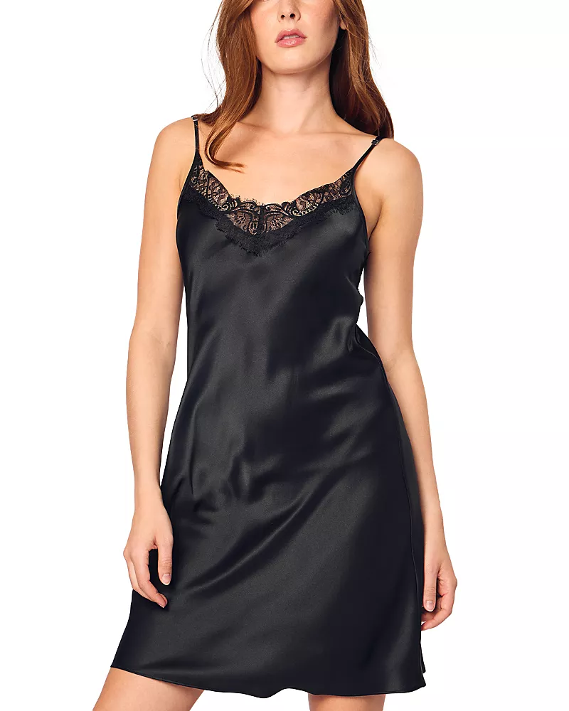Petite Plume Mulberry Silk Lace Slip Dress