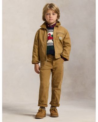 Boys' Truck Intarsia Cotton Sweater - Little Kid