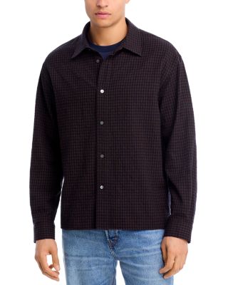 Cotton & Wool Checkered Button Down Shirt 
