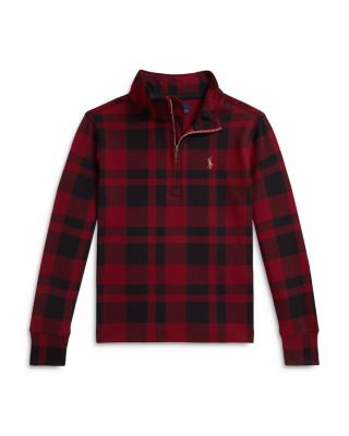 Boys' Plaid Cotton Interlock Pullover - Little Kid