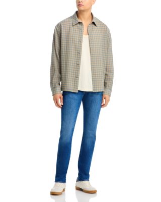 Light Wool Plaid Button Down Shirt 