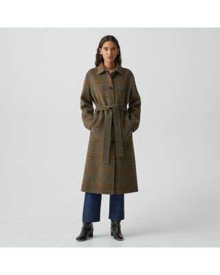 Wool &amp; Cashmere Plaid Classic Collar Coat