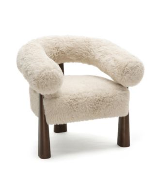 Spara Straight Faux Leather Shearling Accent Chair