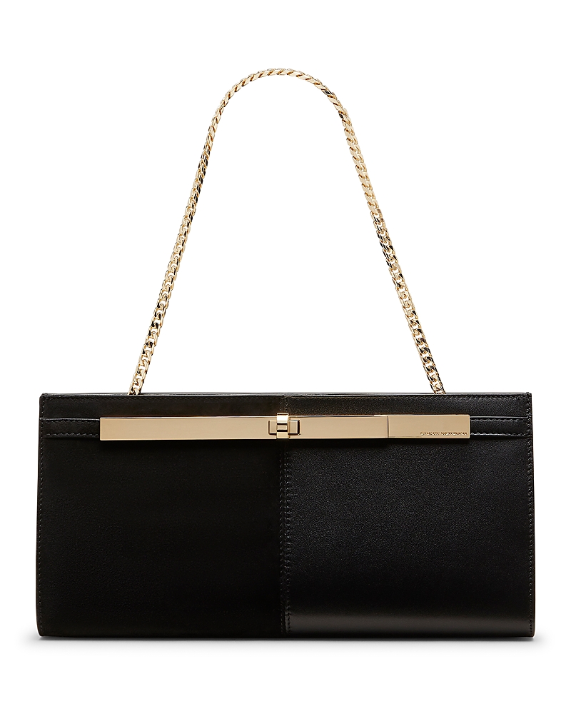 Stuart Weitzman 5050 Posh Leather Clutch In Black