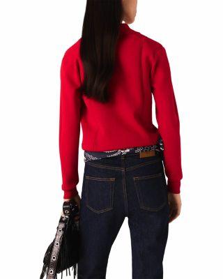 Polo Collar Sweater with Embroidery