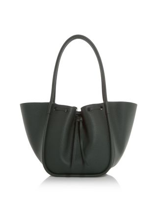 Large Ruched Leather Tote
