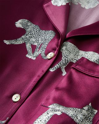 Silk Merlot Panther Pajama Set