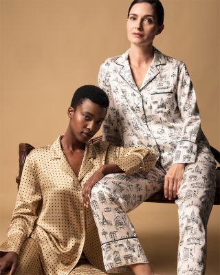 Silk Parisian Toile Pajama Set