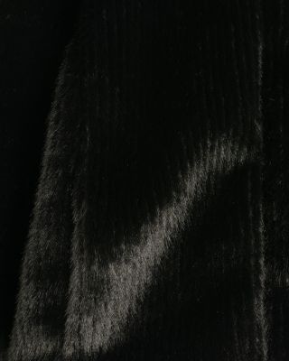 Collarless Faux Fur Jacket