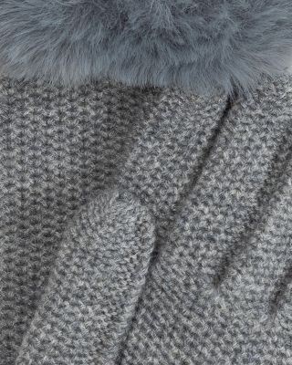 Brioche Stitch Faux Fur Gloves
