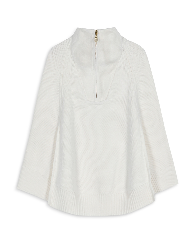 Echo Texture Knit Cape In White