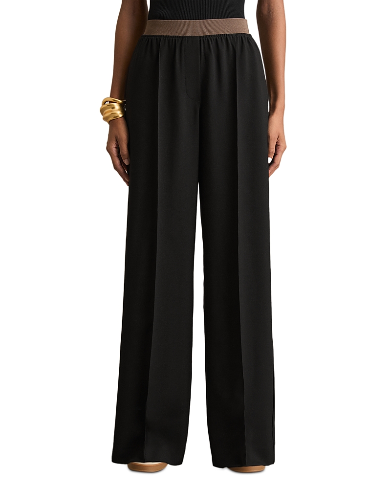 Reiss Wide Leg Pants In Black