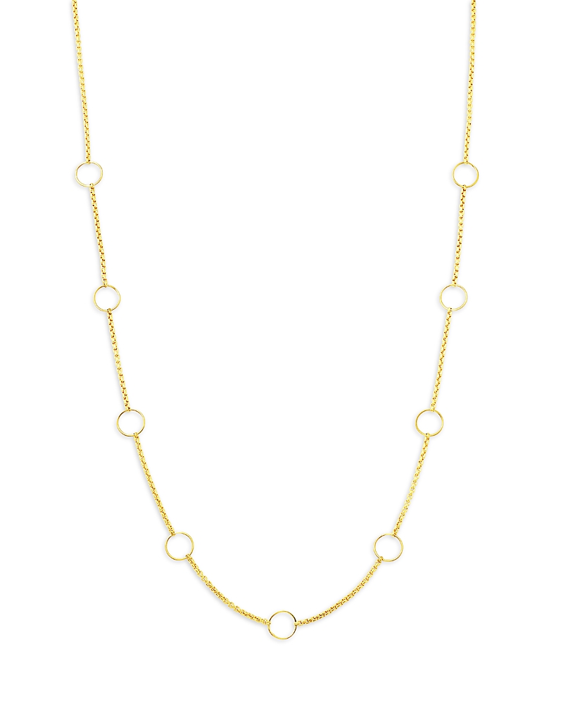 Zoë Chicco 14k Yellow Gold Simple Gold Open Circle Box Chain Necklace, 14-16 In Gold