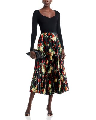 The Mave Mixed Media Midi Dress