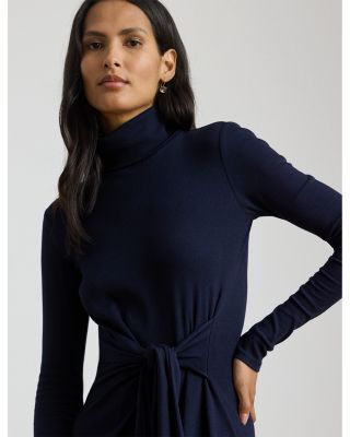 Tie Front Turtleneck Dress - Regular & Petites