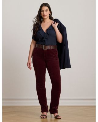 Plus Stretch Corduroy Mid Rise Straight Pant