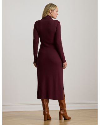 Plus Tie Front Turtleneck Dress
