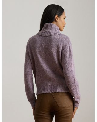 Buckle Trim M&eacute;lange Turtleneck Sweater