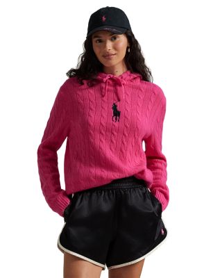 Unisex Pink Pony Cable Knit Hoodie