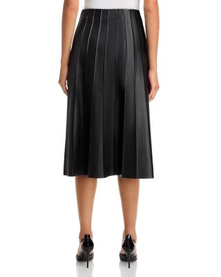 Faux Leather Piped Skirt